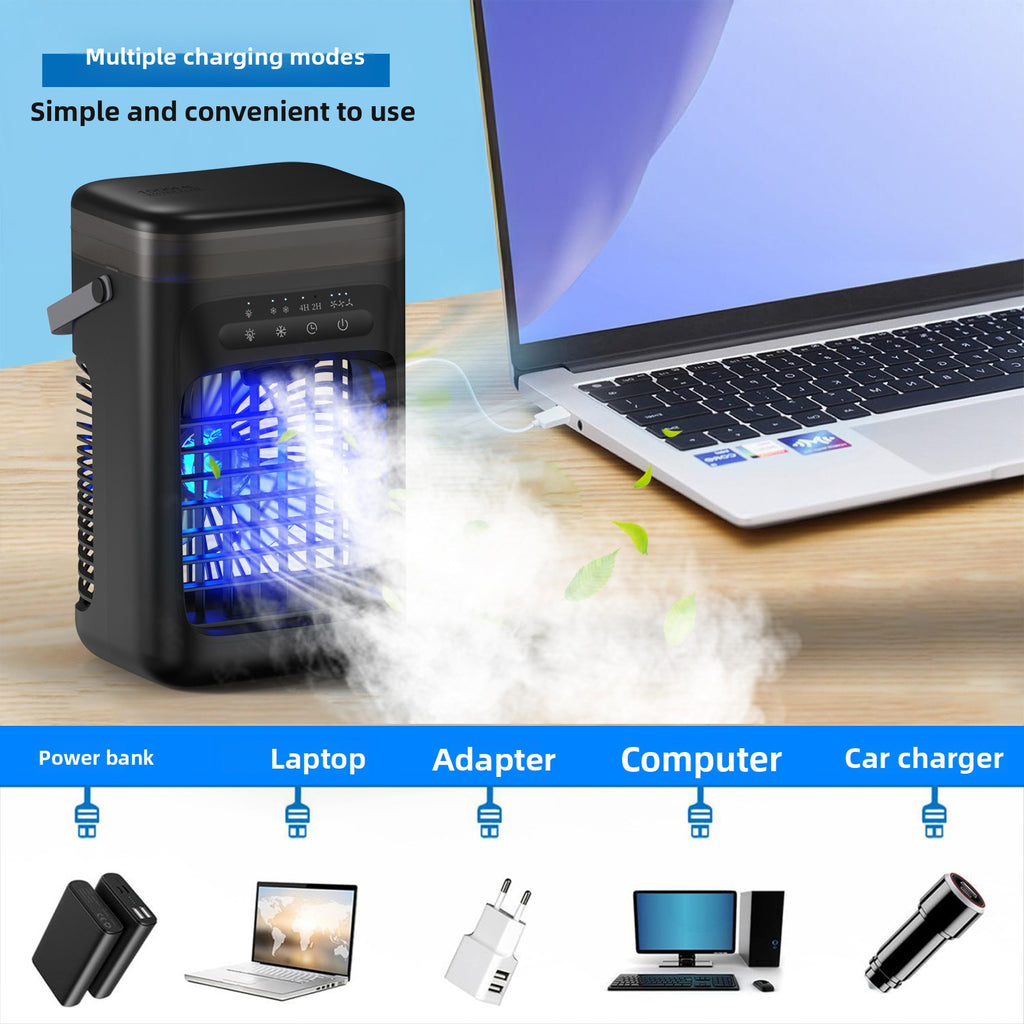 Portable USB Misting Desk Fan with Humidifier and Night Light