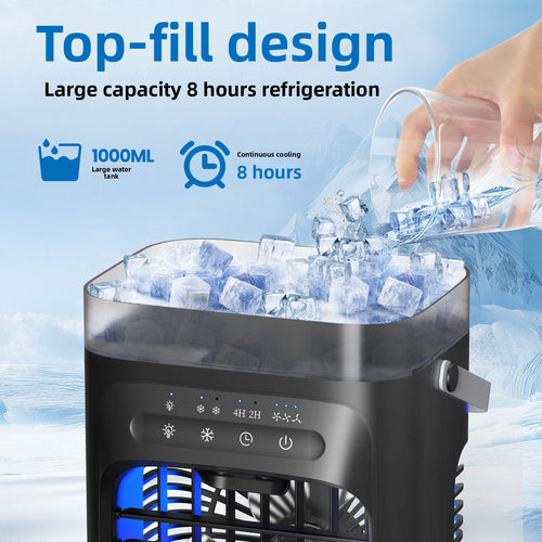 Portable USB Misting Desk Fan with Humidifier and Night Light