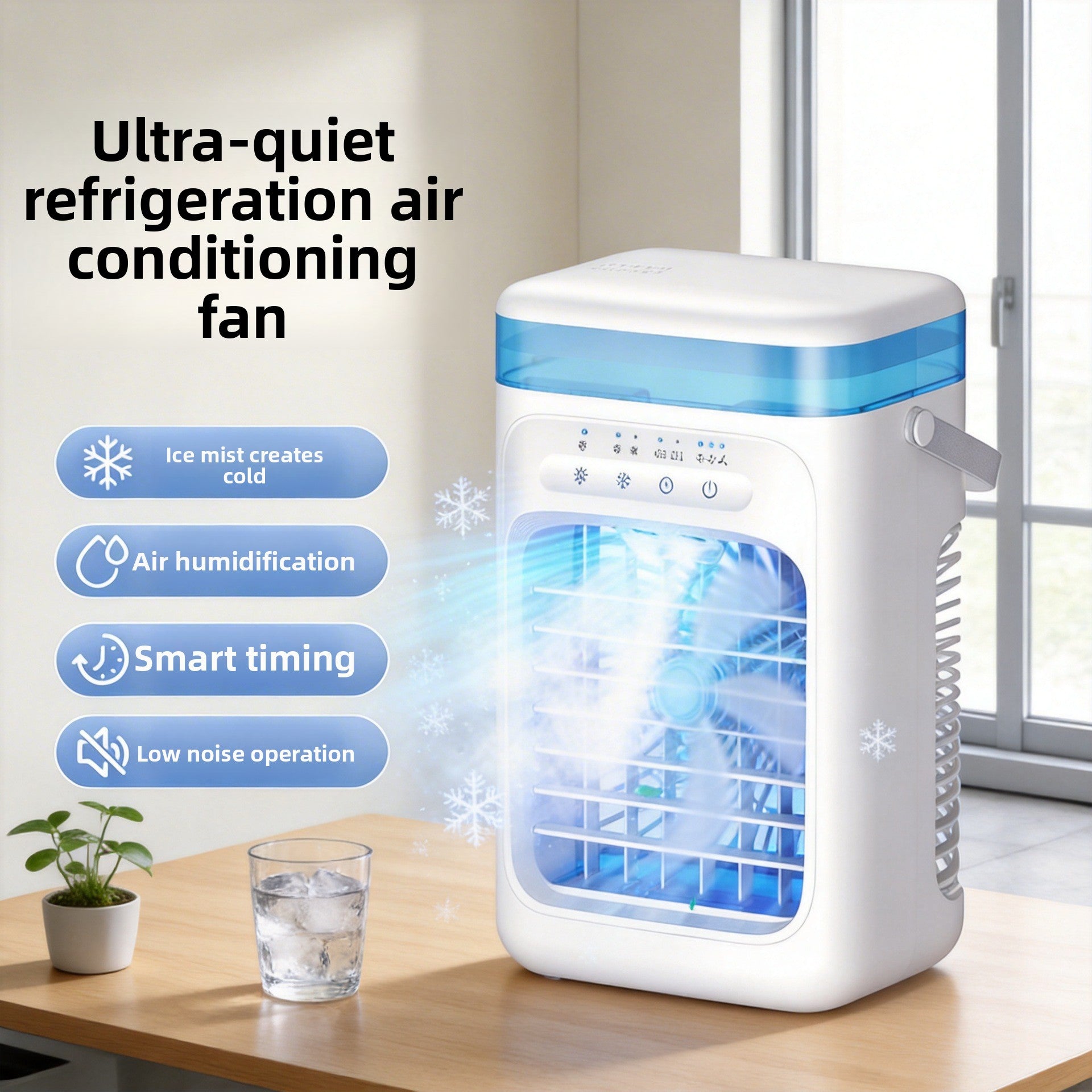 Portable USB Misting Desk Fan with Humidifier and Night Light